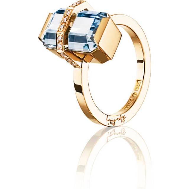 Little Bend Over - Aquamarine Ring Guld 16.50 mm