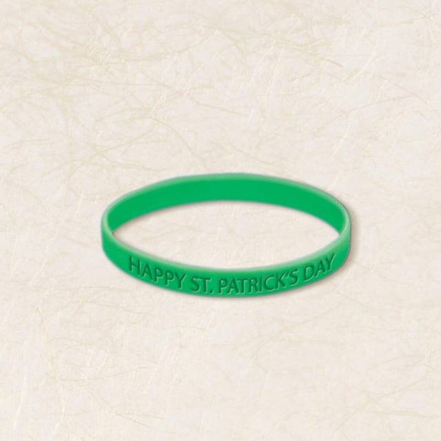 "St. Patrick's Day Green Rubber Bracelet - 2.5"""" - Unique & Festive Accessory  Perfect for Celebrations - 1 Pc."