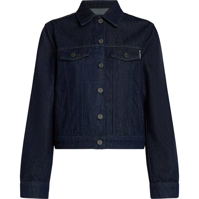 Karl Lagerfeld, Ikon Rhinestone Denim Jacket, Woman, Blue Denim, Size: S