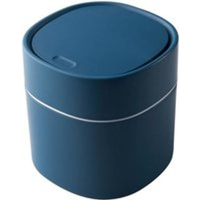 Table Trash Can with Lid,Mini Plastic Trash Can,Small Trash Can for Bedroom,Dining Room,Bathroom,Office (Blue) - Alwaysh