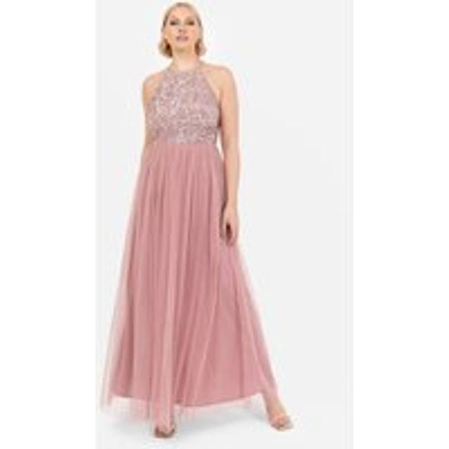 Maya Deluxe Halterneck Embellished Sequin Maxi Dress