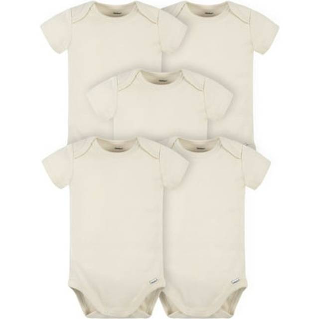 Gerber Baby 5 Pack Onesies Multi-Packs Bundle Interlock 180 gsm  Natural  3-6 Months US