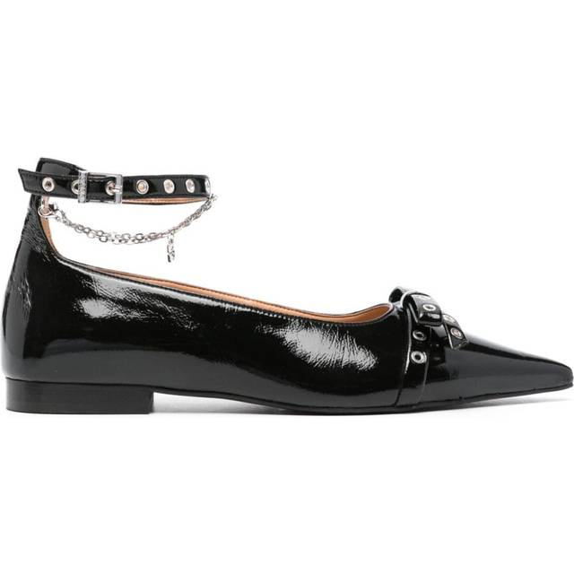 GANNI - bow-detail ballet flats - women - Rubber/Rubber/Rubber - 38 - Black
