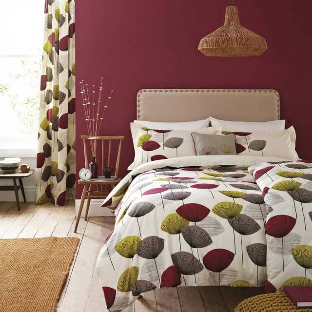 Sanderson - Options Dandelion Clocks Duvet Cover Set Super King Size Blackcurrant