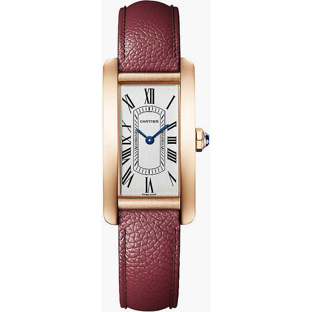 Cartier Unisex Rose Gold Crwgta0276 Tank Americaine Small 18ct Rose-gold and Leather Quartz Watch 1 Size - ROSE GOLD