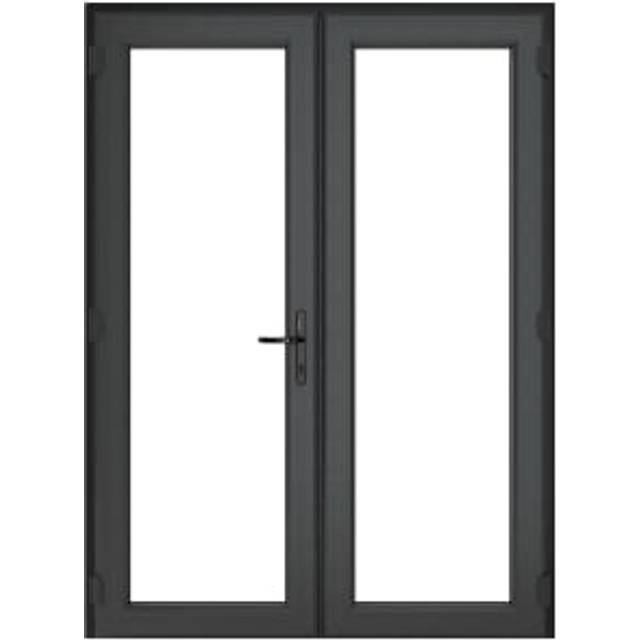 Crystal uPVC Grey Left Hand Clear Double Glazed French Door with 150mm Cill - 1590 x 2055mm