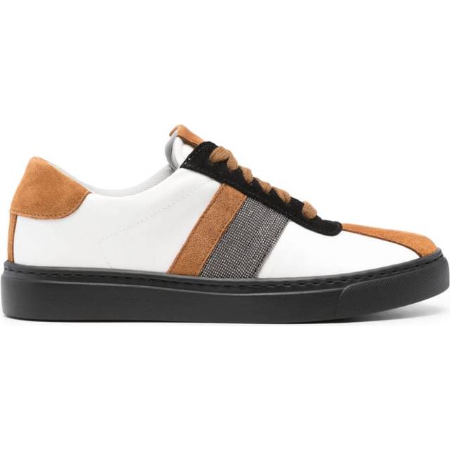 Fabiana Filippi - bead-embellished lace-up sneakers - women - Leather - 37 - Black