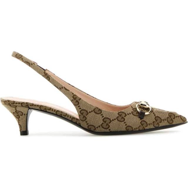 Gucci - 45mm GG Supreme pumps - women - Calf Leather/Calf Leather/Fabric/Calf Leather - 37 - Neutrals
