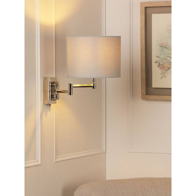 Laura Ashley Marlowe Swing Arm Wall Light, Polished Nickel