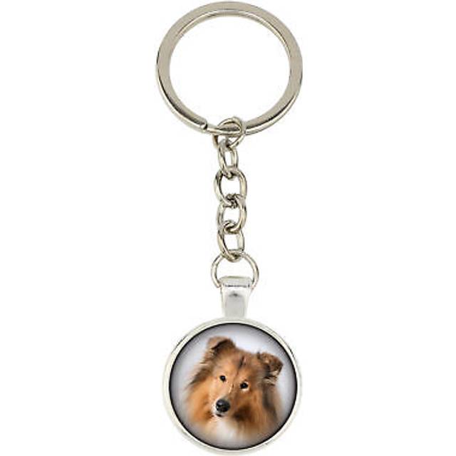 Collie rough, long-haired collie - keychain with your photo, key decoration, bag
