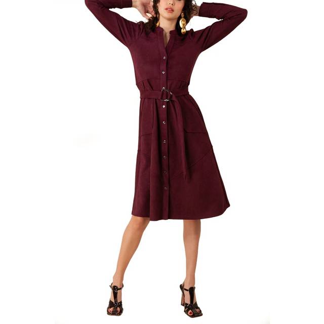 Hale Bob Straight Ultra Suede Gown
