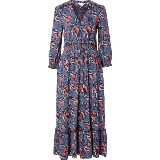 White Stuff Jonie Shirred Jersey Dress Blue - White Stuff - Size: 8