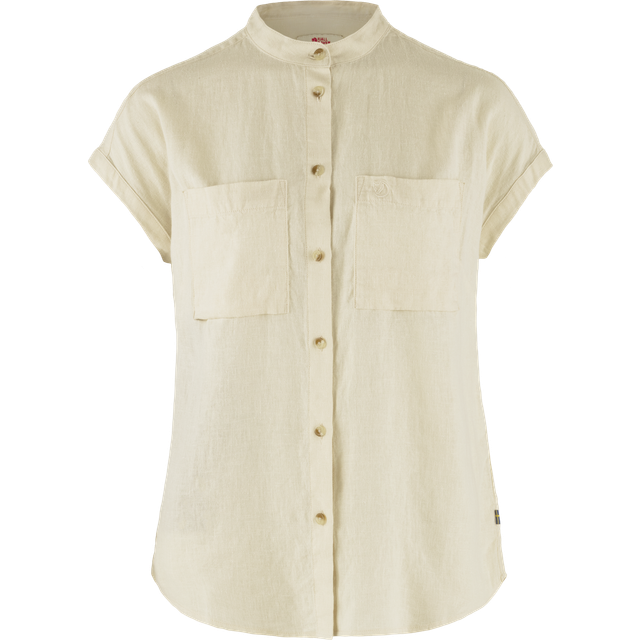 Fjällräven Women's Övik Hemp Shirt S/S Skjorta Dam Storlek L Färg blå
