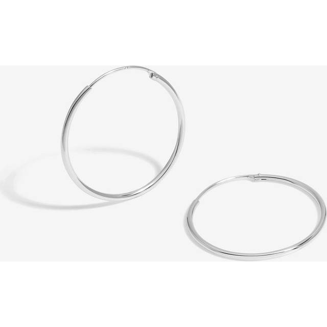 Simply Silver Simply Silver Sterling Silver 925 Polished Medium Sleeper Hoop Earrings