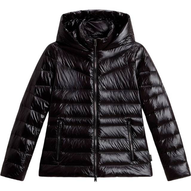 Woolrich, Kappa, Dam, S, Lång militärjacka med avtagbar quiltad innerjacka - black (S)