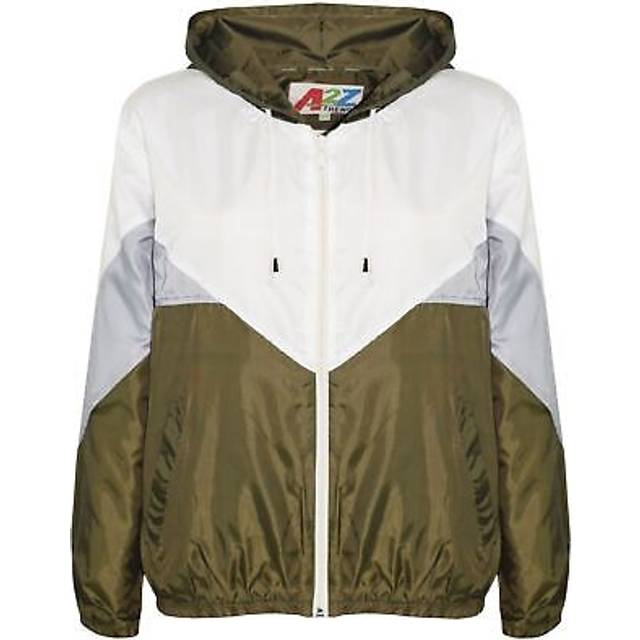 Girls boys windbreaker olive waterproof raincoat jacket lightweight age 5-13 yrs
