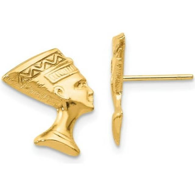 14K Yellow Gold Madi K Nefertiti Post Earrings