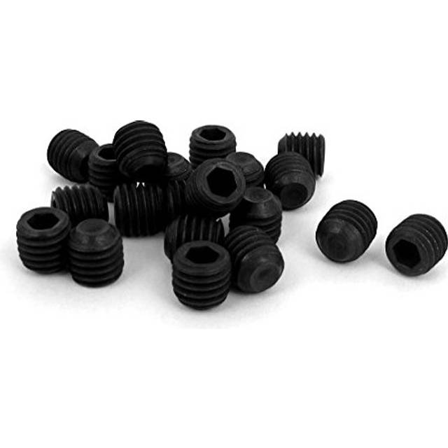 M10 x 10mm 1.5mm Pitch Hex Socket Set Cup Point Grub Screws Black 20pcs