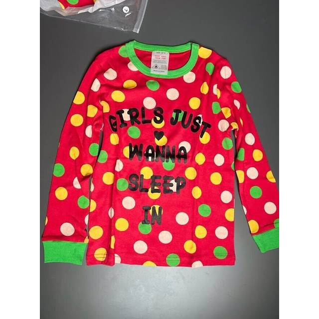 (13 Years, Pink) Unisex Polka Dot Pyjamas 2 Piece Nightwear Set2-13