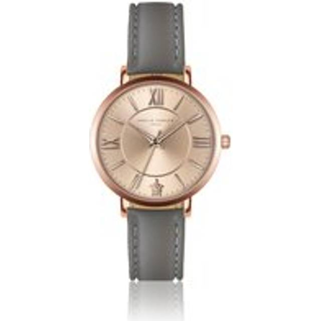 Leather watch woman Amelia Parker Petite Rose Grey - Doré