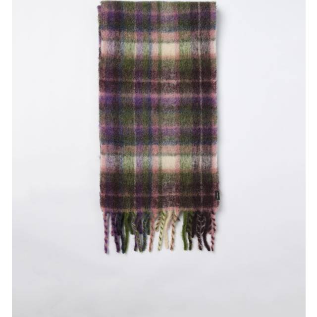 Woolrich, Accessoarer, Dam, ONE Size, Rutig Alpaca-halsduk - purple (ONE SIZE)