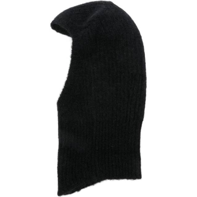 Rick Owens, Hats, female, Black, ONE SIZE, Black Ribbed Knit Beanie Hat
