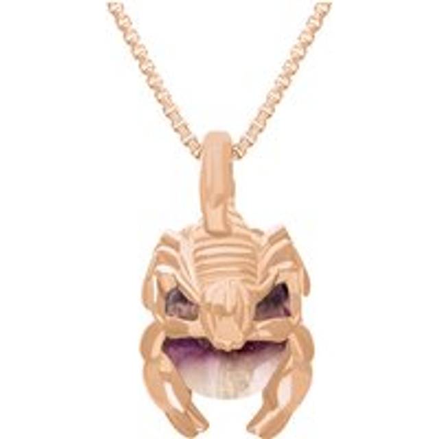 18ct Rose Gold Blue John Zodiac Scorpio 9mm Bead Pendant - Rose Gold