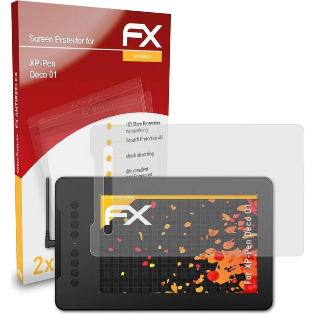 Atfolix 2x screen protection film for xp-pen deco 01 matt&shockproof