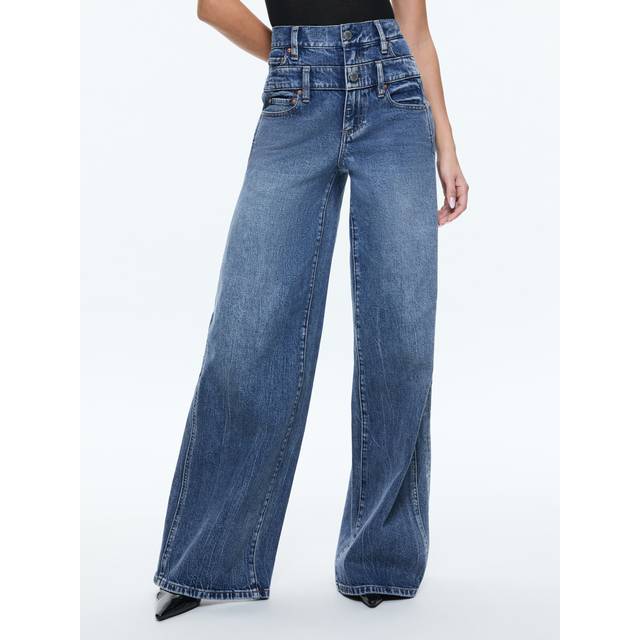 High-Rise Double Waistband Cool Jeans - BROOKLYN BLUE