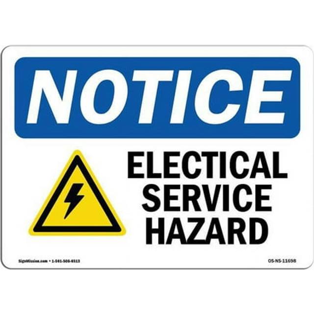 SignMission OS-NS-D-710-L-11698 7 x 10 in. OSHA Notice Sign - Electrical Shock Hazard with Symbol