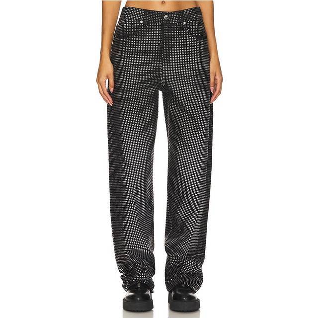 Alexander Wang Black Distressed Crystal Hotfix Jeans - WASHED BLACK 011 - WAIST US 28