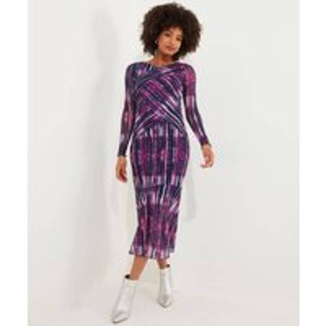 Women's Elsa Printed Mesh Dress - Size 10 - Purple - by Joe Browns
