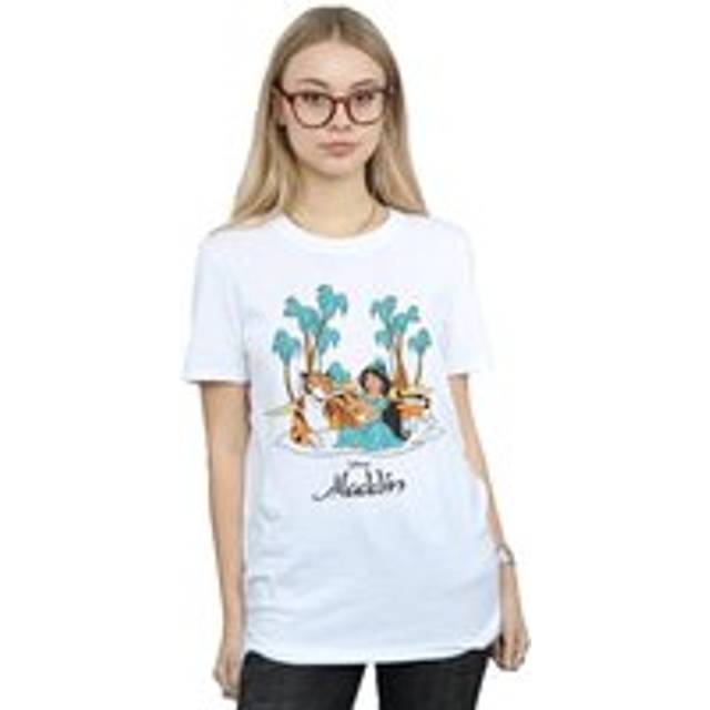 Aladdin Jasmine Abu Rajah Beach Cotton Boyfriend T-Shirt - White - XXL