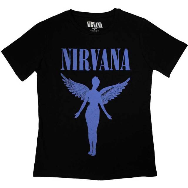 (M, Black/Blue) Nirvana Womens/Ladies Angelic Mono T-Shirt
