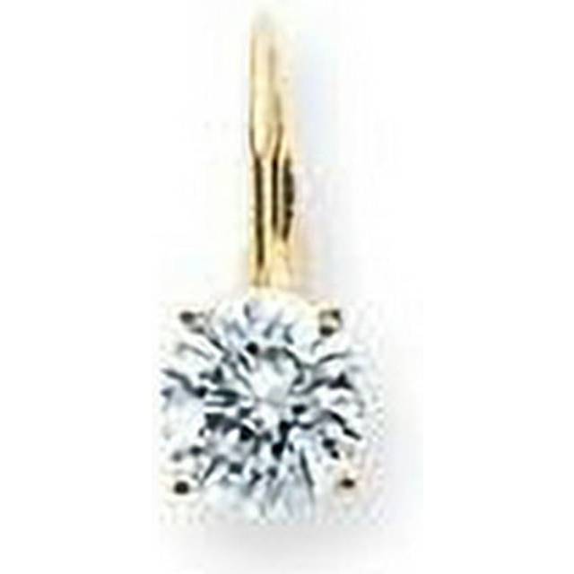 14K Yellow Gold 7 mm Round Leverback Earring Mounting
