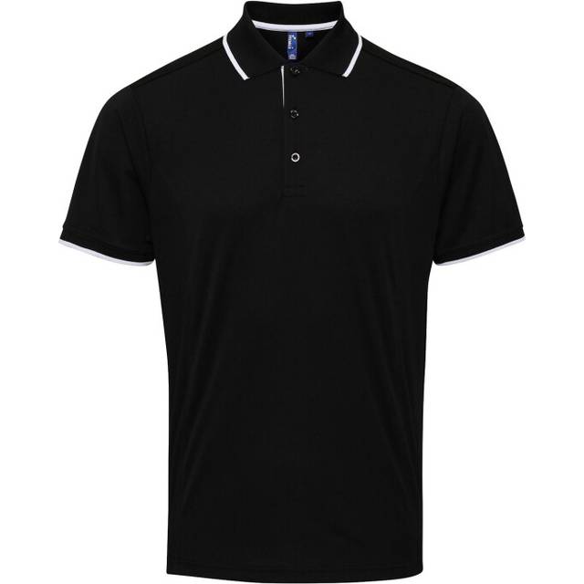 Premier Womens Contrast Coolchecker Polo PR619 Black / White XL Colour
