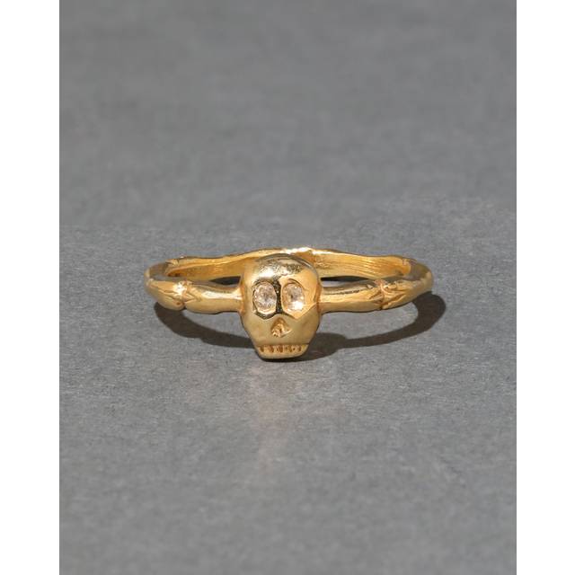 Alexis Bittar Memento Mori 18K Band Ring In With Diamond Eyes in Gold Size 8.5  | Statement Jewelry from Alexis Bittar (8.5)