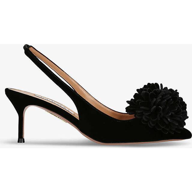 Aquazzura Womens Black Couturier Sling 65 Velvet Heeled Pumps Eur 39 / 6 Uk Women - BLACK