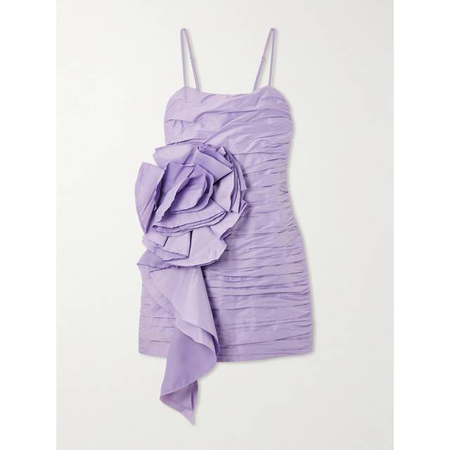 Aje - Potion Spiral Appliquéd Ruched Crepe Mini Dress - Lilac - Purple - UK 4
