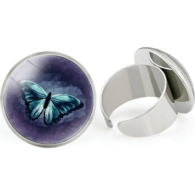 (04) Animal Unique Design Silver Adjustable Butterfly Ring For All Genders