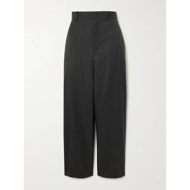 LOEWE - Pinstriped Wool Wide-leg Pants - Charcoal - Gray - FR 40