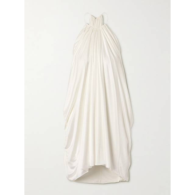 Lustrous Viscose Jersey Mini Dress - White (38 - 40)