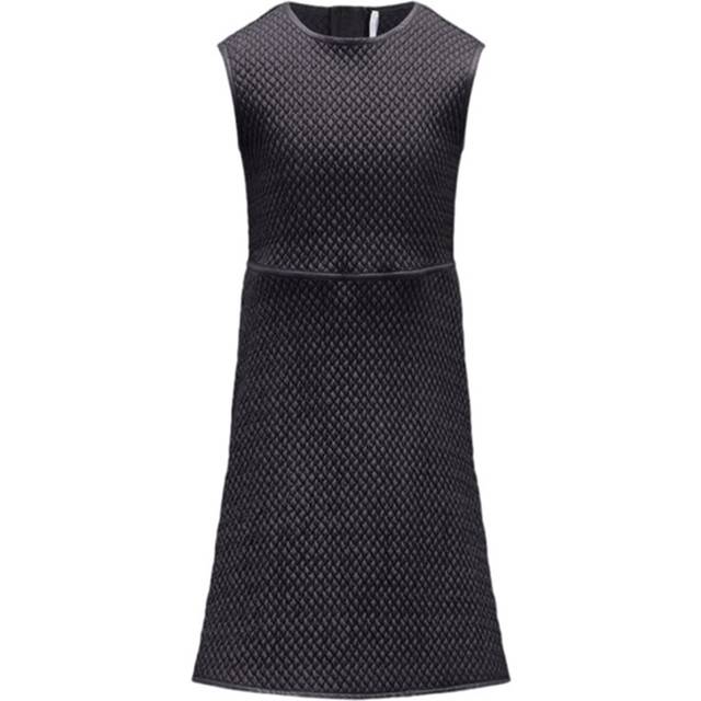 Moncler Enfant Girls Quilted Black Dress - 8 year