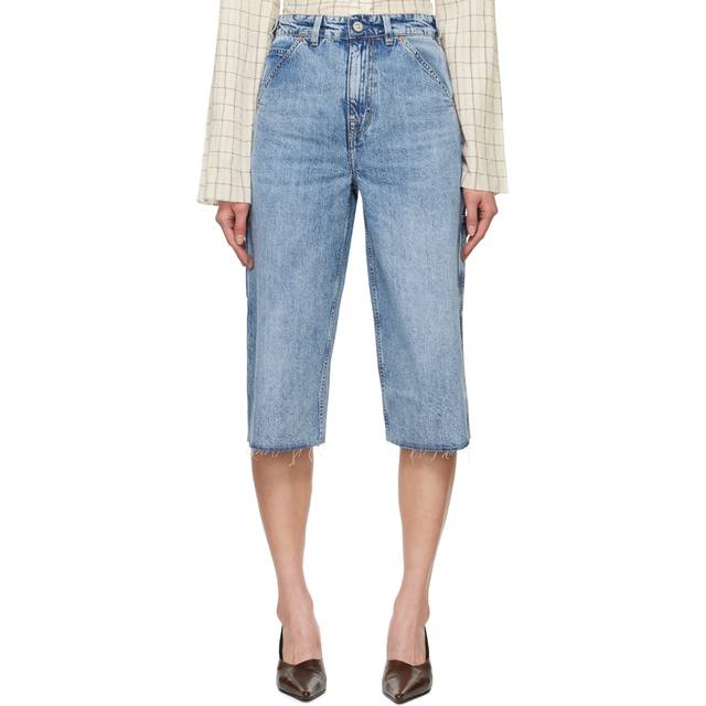 Our Legacy, Jeans, Dam, M, Denim, Tvättade Denim Halv-Klippta Jeans - blue (M)