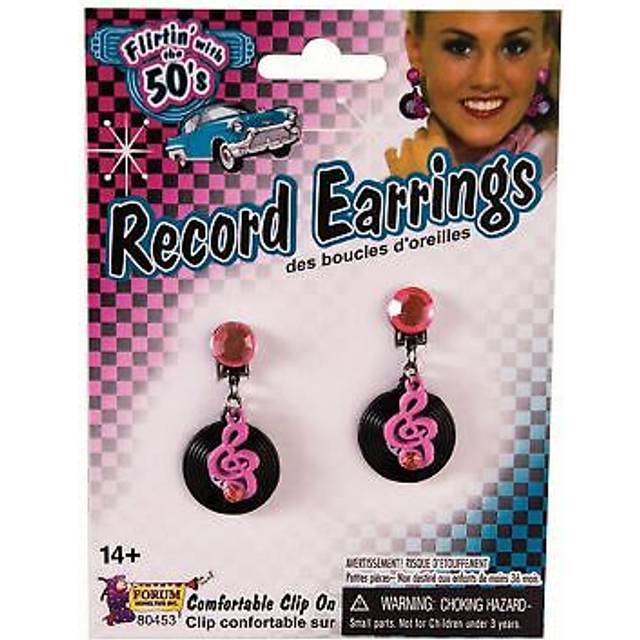 Official Forum X80453 Rock 'N' Roll Record Earrings Costume Accessories 1950S