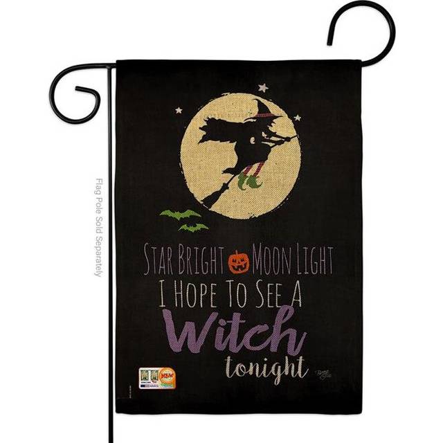 Breeze Decor BD-HO-G-112073-IP-DB-D-US18-SB 13 x 18.5 in. Star Bright Burlap Fall Halloween Impressions Decorative Vertical Double Sided Garden Flag