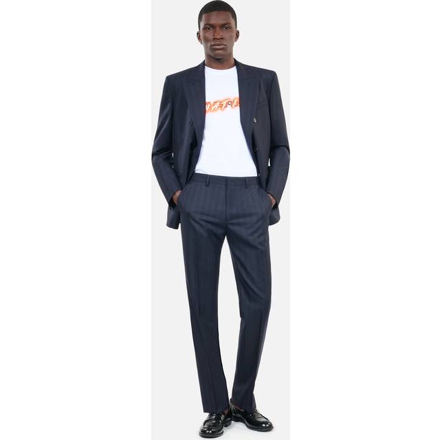 THE KOOPLES Wool Straight Leg Suit Trousers, Navy