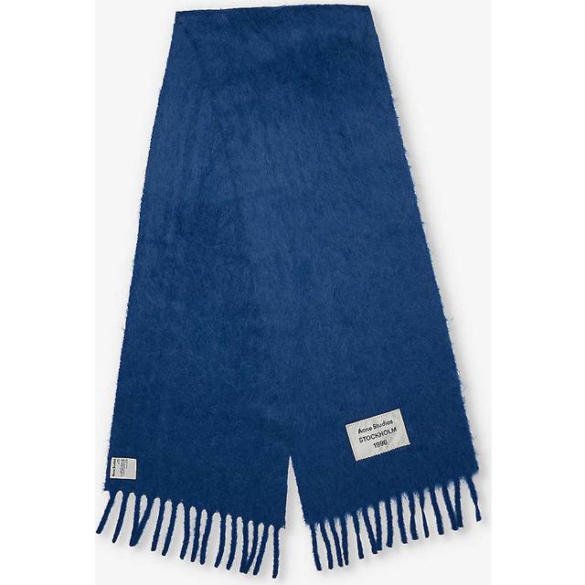 Acne Studios Blue Fringe Alpaca Scarf - AAL DENIM BLUE - UNI