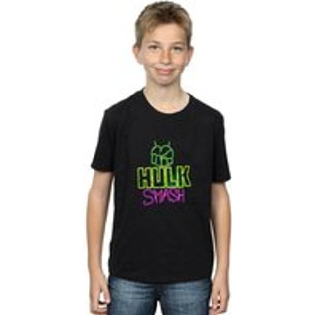 (12-13 Years, Black) Marvel Boys Hulk Smash T-Shirt