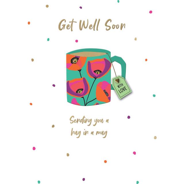 A Hug In A Mug Get Well Soon Hand-Finished Get Well Greeting Card